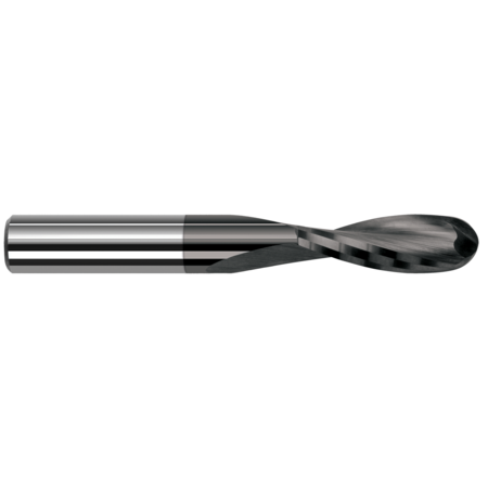 HARVEY TOOL End Mill for Plastics - Ball Upcut - 2 Flute, 0.1250" (1/8), Length of Cut: 5/8" 71408-C4